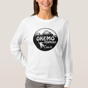 Okemo Vermont snowboarder art ladies hoodie T-Shirt