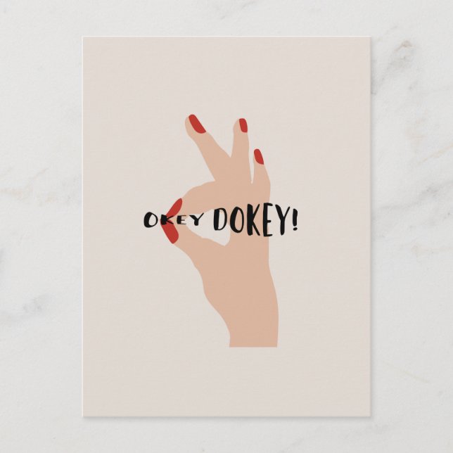 Okey Dokey #lineart #digitalart Postcard (Front)