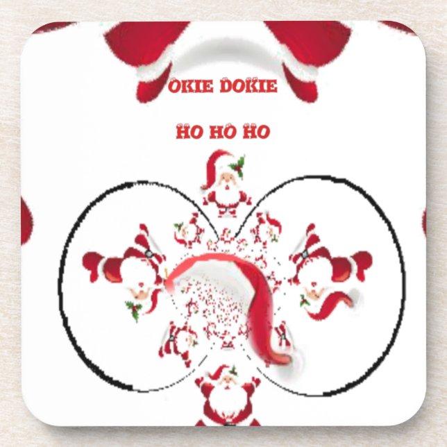 Oki Dokie Santa! Beverage Coaster (Front)
