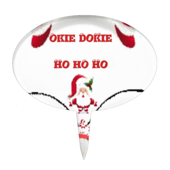 Oki Dokie Santa! Cake Topper (Front)