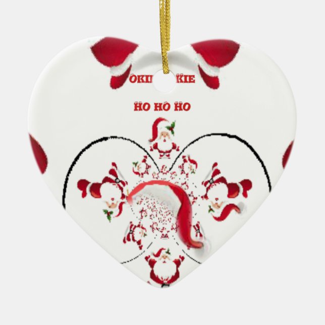 Oki Dokie Santa! Ceramic Ornament (Front)