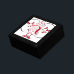 Oki Dokie Santa! Keepsake Box<br><div class="desc">Oki Dokie Santa! Bring festive cheer to your home with this unique Santa-themed holiday decor! Whether you’re decorating your living room, office, or Christmas party space, this playful ‘Oki Dokie! Ho Ho Ho’ design with swirling Santas and classic red-and-white colors adds a fun, whimsical touch. Available as prints, throw pillows,...</div>