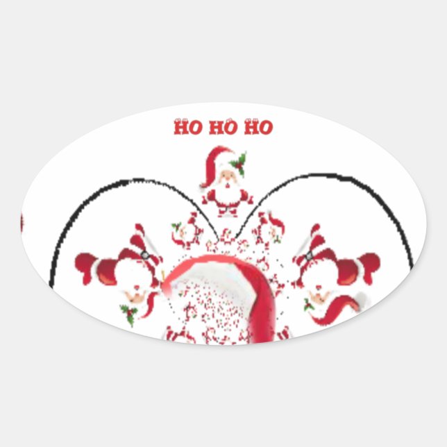 Oki Dokie Santa! Oval Sticker (Front)