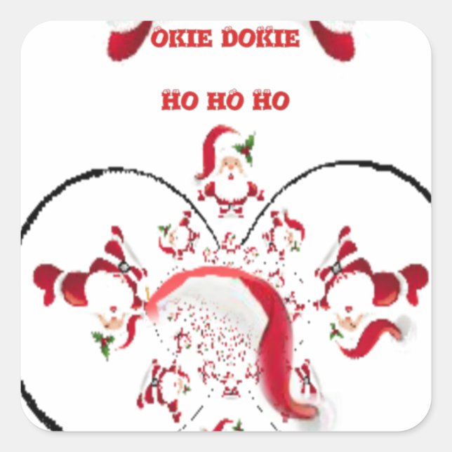Oki Dokie Santa! Square Sticker (Front)