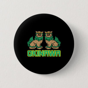 Okinawa Guardian Lion Shisa Japan Japanese Martial Button