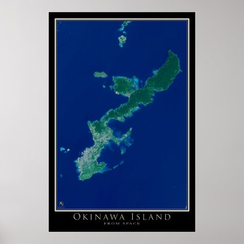 Okinawa Island Japan Satellite Poster Map