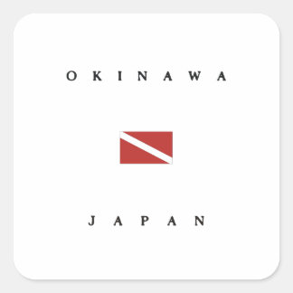 Okinawa Japan Scuba Dive Flag Square Sticker
