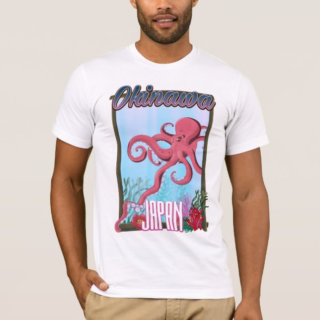 Okinawa Japan Squid travel poster T-Shirt (Front)