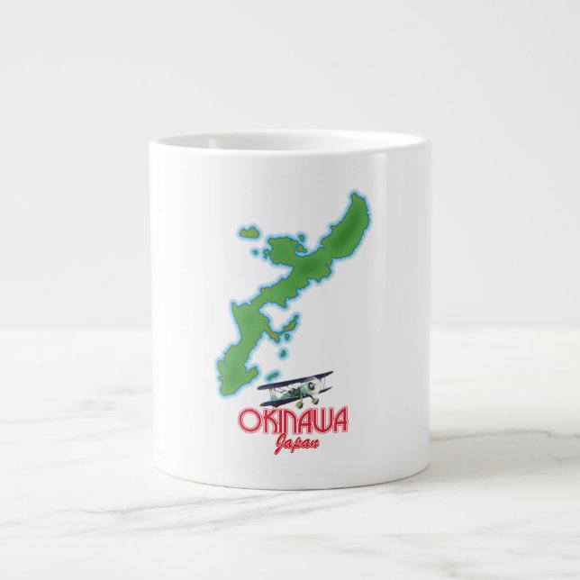 Okinawa Japan travel map Giant Coffee Mug (Front)