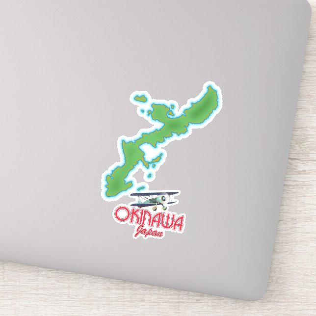Okinawa Japan travel map Sticker (Detail)