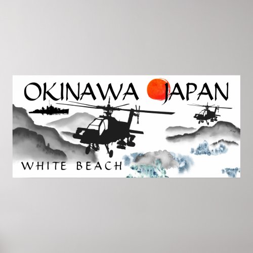 Okinawa Japan White Beach Military Poster