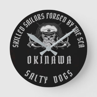 OKINAWA SALTY DOGS ROUND CLOCK