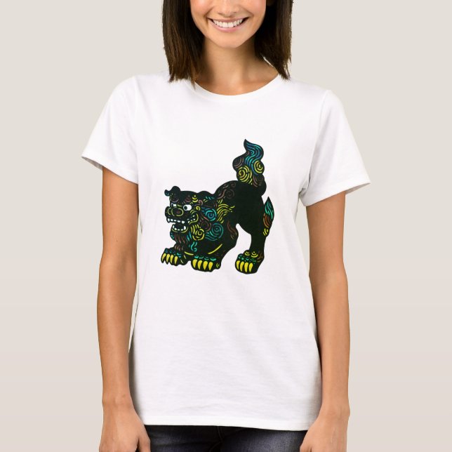 Okinawa Shisa Protector from Evil Ladies T-Shirt (Front)