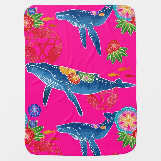okinawan bingata style pattern art baby blanket (Front)