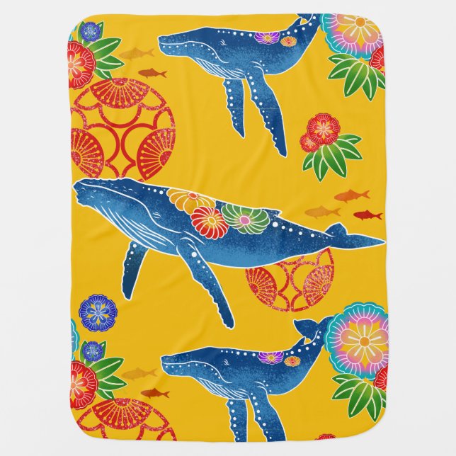 okinawan bingata style pattern art baby blanket (Front)