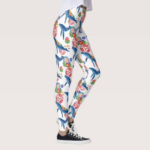 okinawan bingata style pattern art legings leggings