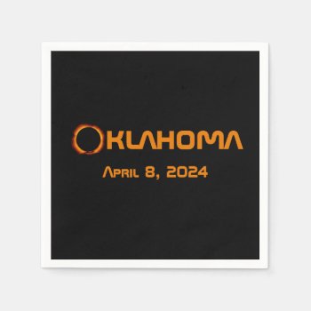 Oklahoma 2024 Total Solar Eclipse  Napkins by GigaPacket at Zazzle