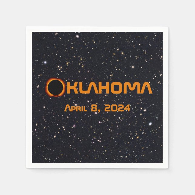 Oklahoma 2024 Total Solar Eclipse  Napkins (Front)