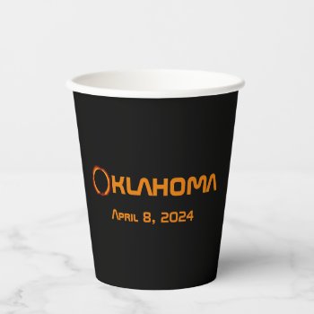 Oklahoma 2024 Total Solar Eclipse  Paper Cups by GigaPacket at Zazzle