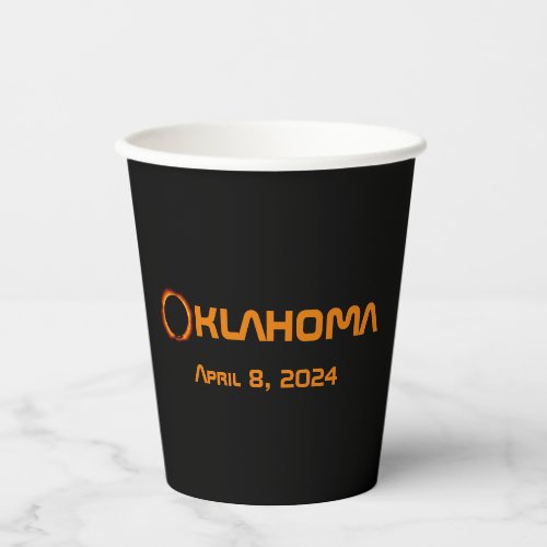 Oklahoma 2024 Total Solar Eclipse  Paper Cups