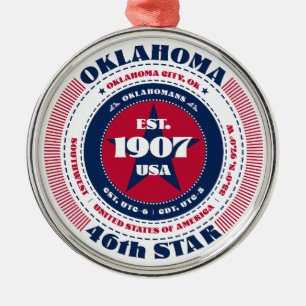 Oklahoma 46th State Christmas Ornament