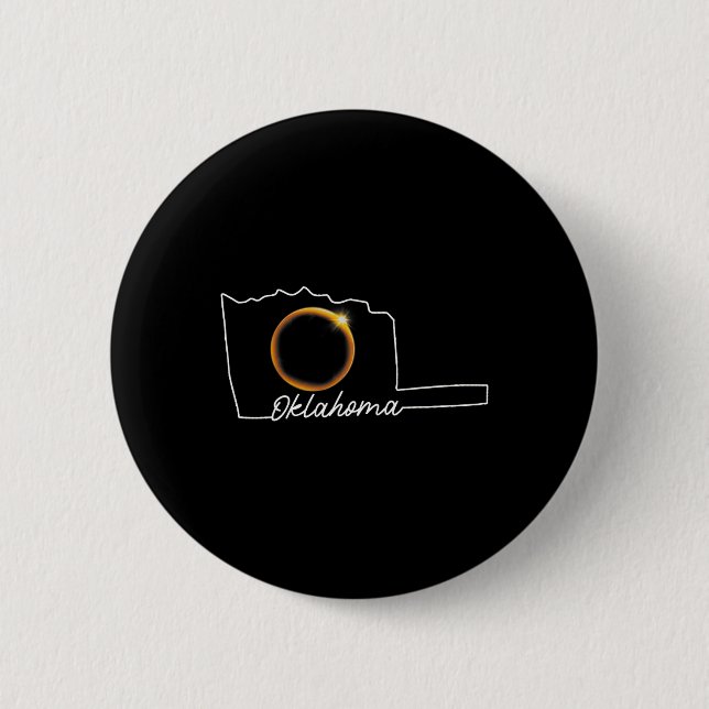 Oklahoma April 8 Total Solar Eclipse Usa Map Total Button (Front)