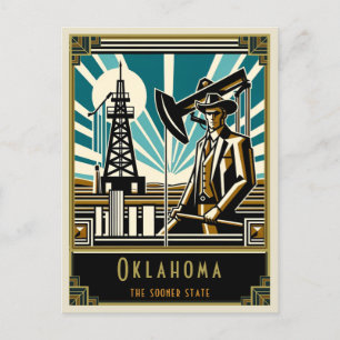 Oklahoma   Art Deco Postcard