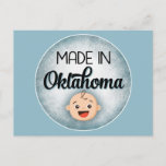 Oklahoma Baby Funny Blue New Boy Postcard