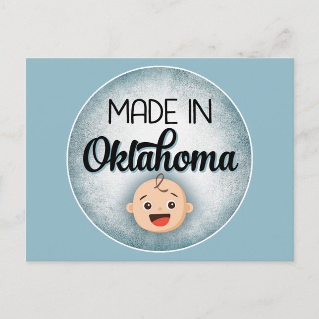 Oklahoma Baby Funny Blue New Boy Postcard (Front)