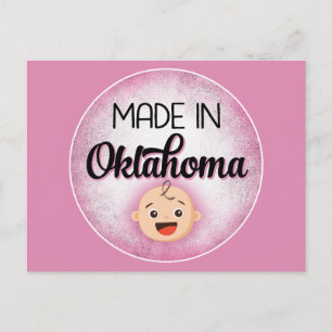 Oklahoma Baby Funny Pink New Girl Postcard
