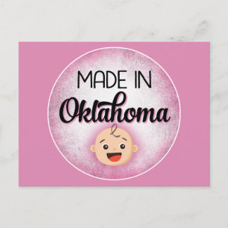 Oklahoma Baby Funny Pink New Girl Postcard