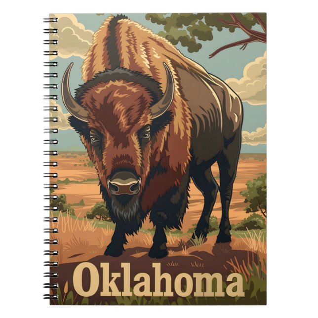 Oklahoma Bison Vintage Notebook (Front)