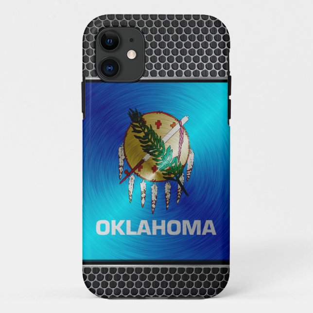 Oklahoma brushed metal flag Case-Mate iPhone case (Back)
