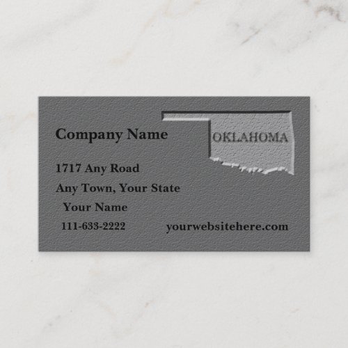 Oklahoma Business card  carved stone look