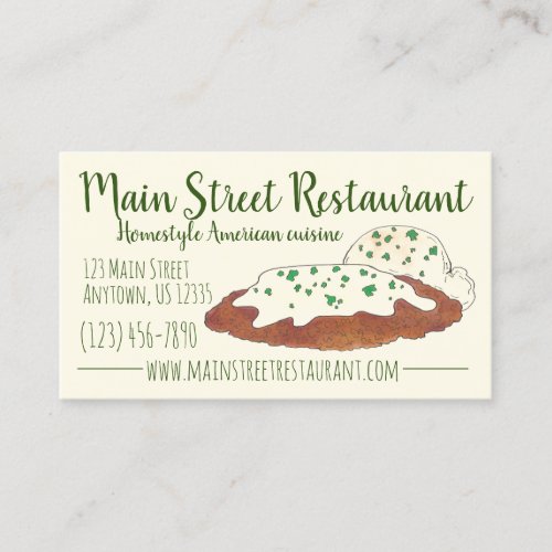 Oklahoma Chicken Fried Steak Restaurant Food Business Card