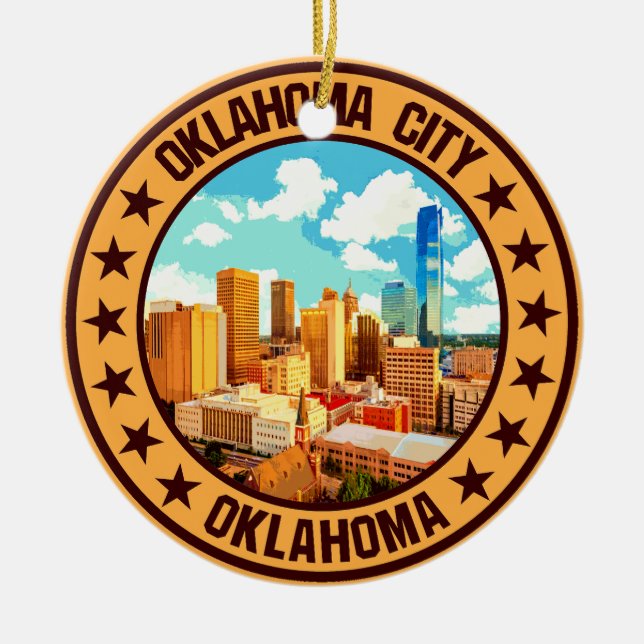 Oklahoma City                                      Ceramic Ornament (Front)