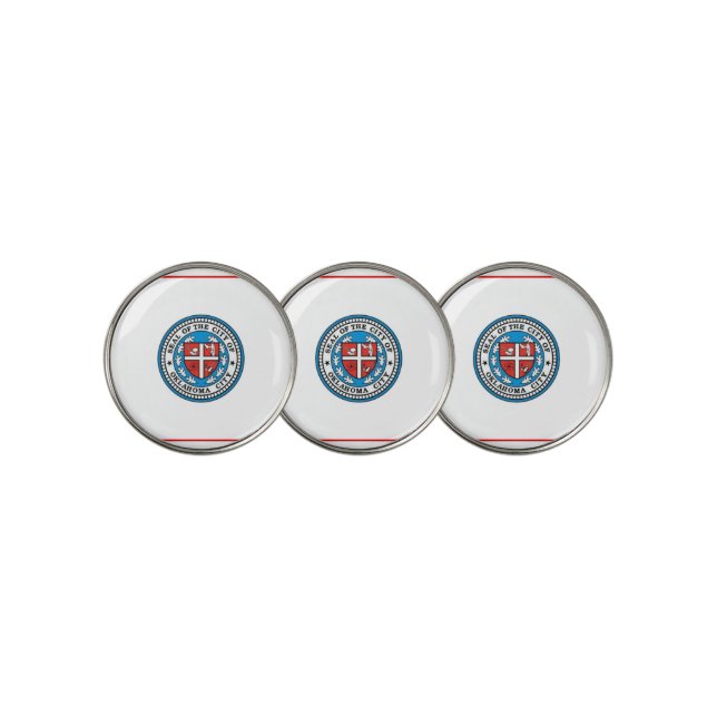 Oklahoma City flag Golf Ball Marker (3 Up)