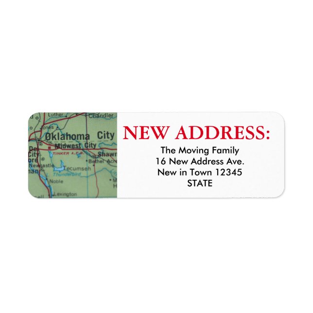 Oklahoma City New Address Label (Front)