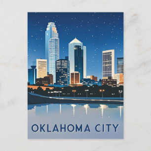Oklahoma City Night View Postcard