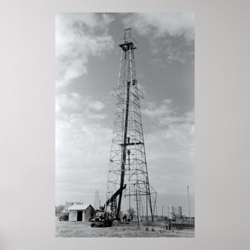 OKLAHOMA CITY OIL RIG WORKERS 1939 POSTER