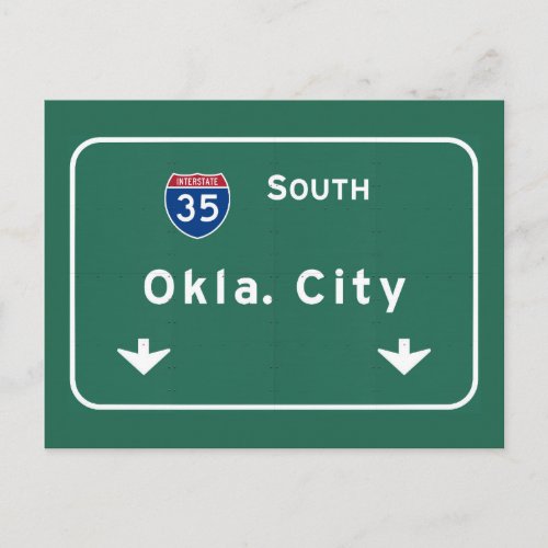 Oklahoma City ok Interstate Highway Freeway  Postcard