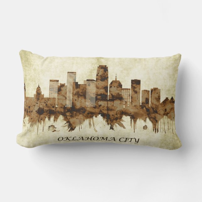 Oklahoma City Oklahoma Cityscape Lumbar Pillow (Front)