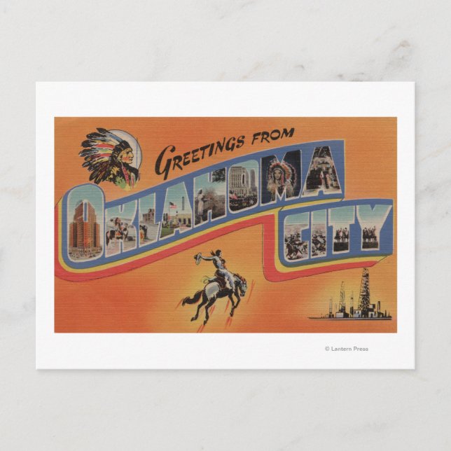Oklahoma City, Oklahoma - Large Letter Scenes Postcard (Front)
