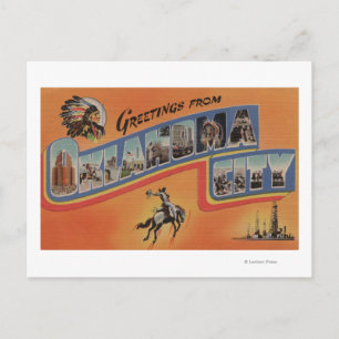 Oklahoma City, Oklahoma - Large Letter Scenes Postcard