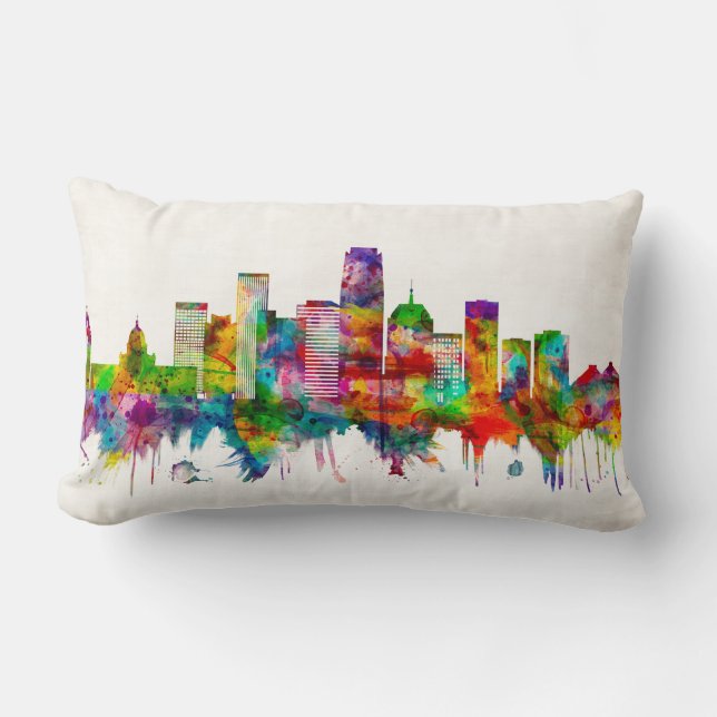 Oklahoma City Oklahoma Skyline Lumbar Pillow (Front)