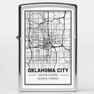 Oklahoma City Oklahoma USA Travel City Map Poster Zippo Lighter