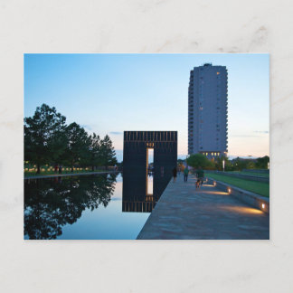 Oklahoma City Reflecting Pool Gate 9:03 Postcard