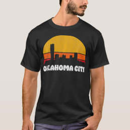 Oklahoma City Retro Sunset Skyline  Oklahoma City  T-Shirt