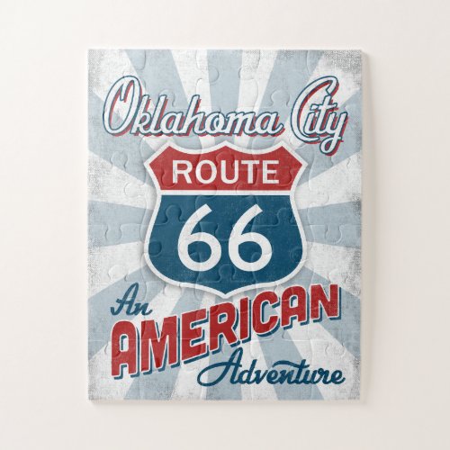 Oklahoma City Route 66 Vintage America Oklahoma Jigsaw Puzzle