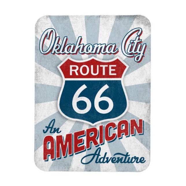 Oklahoma City Route 66 Vintage America Oklahoma Magnet (Vertical)